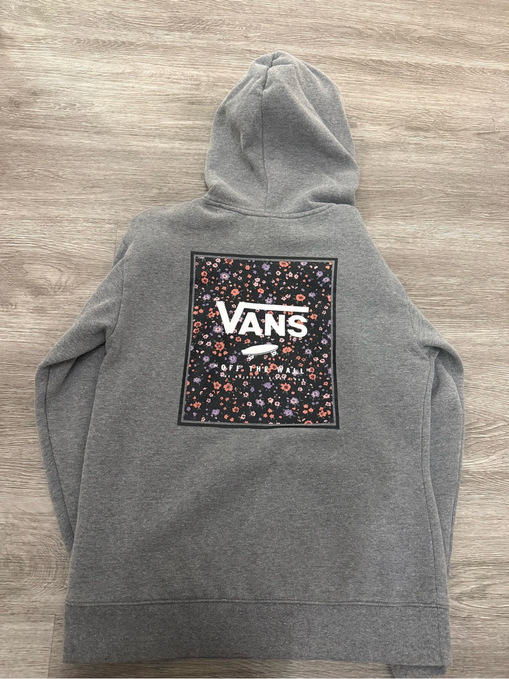 Vans Gray Hoodie with Floral Back Graphic